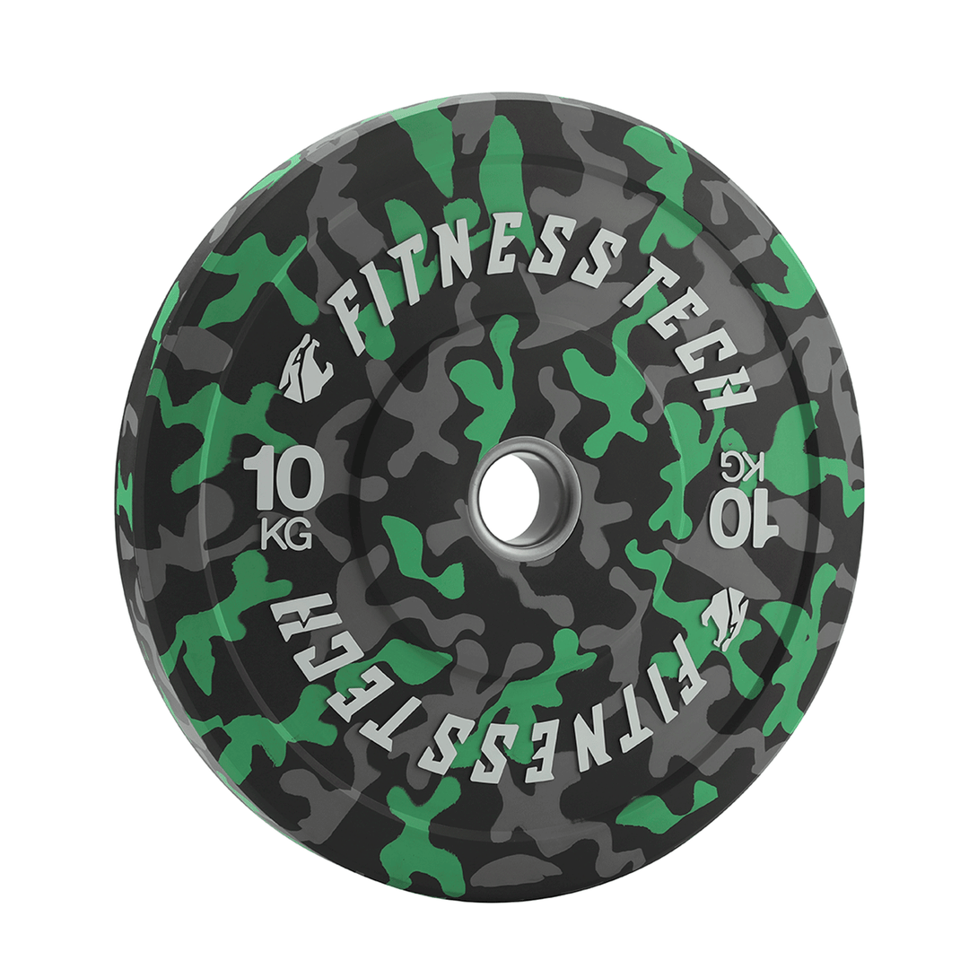 Set de 150kg Disco Bumper Plate Camuflaje Flecks Alta Resistencia