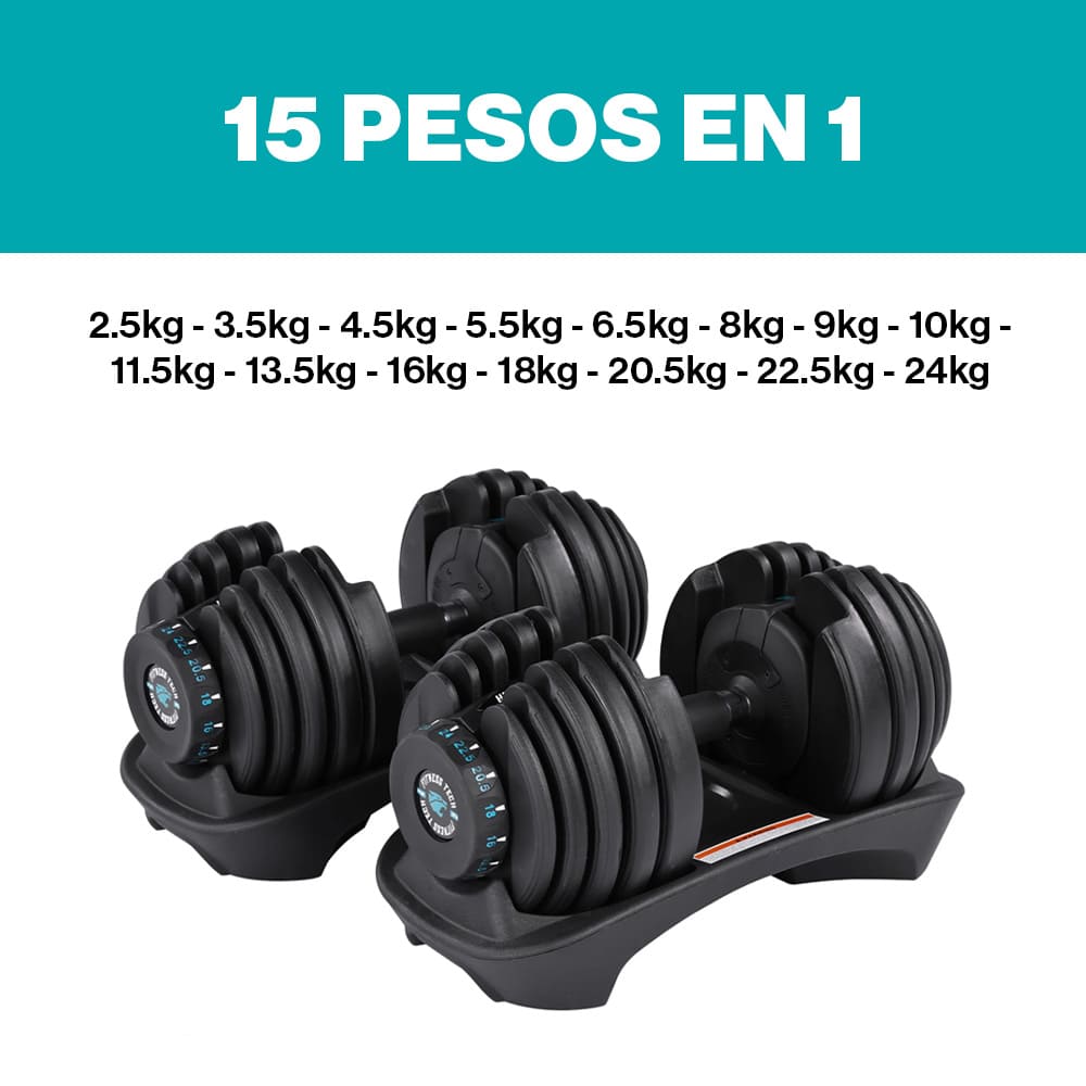 Mancuernas Ajustables de 2.5kg a 24kg - Pesos