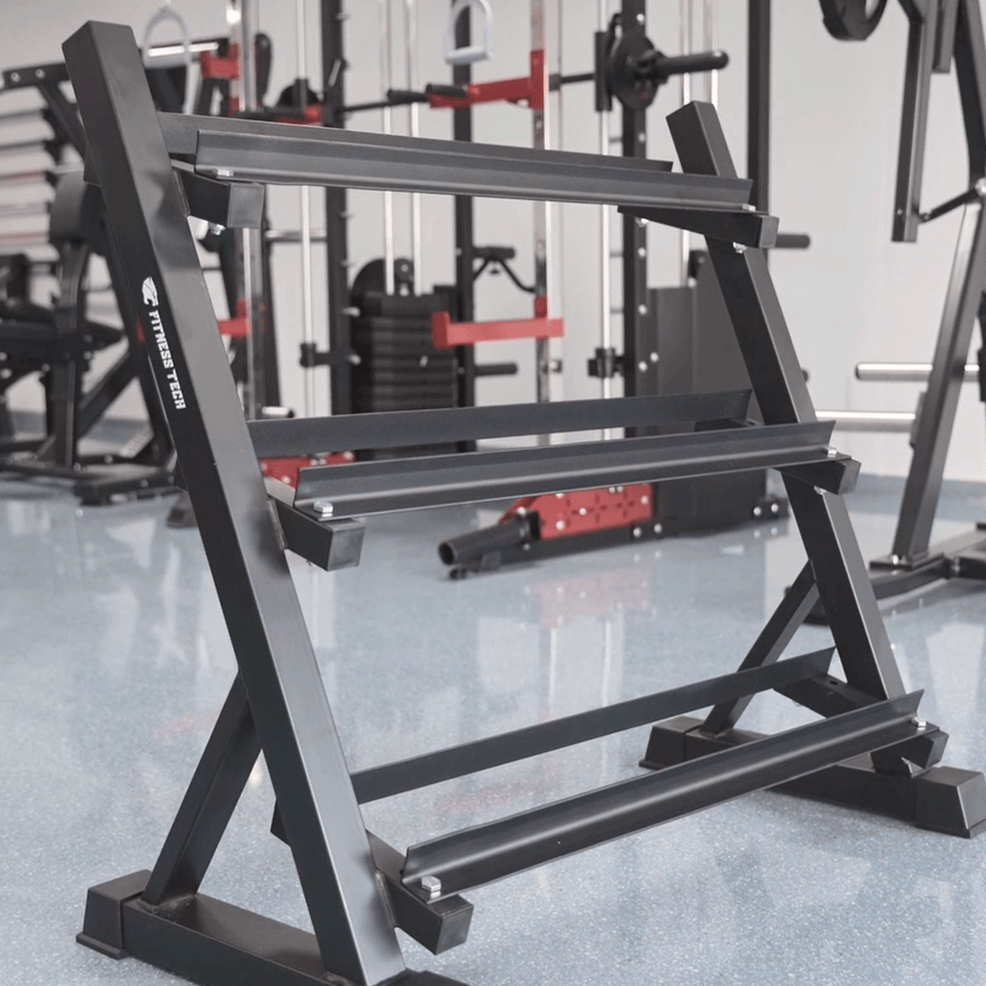 Set Mancuernero + Mancuernas Hexagonales 2,5kg a 22,5kg