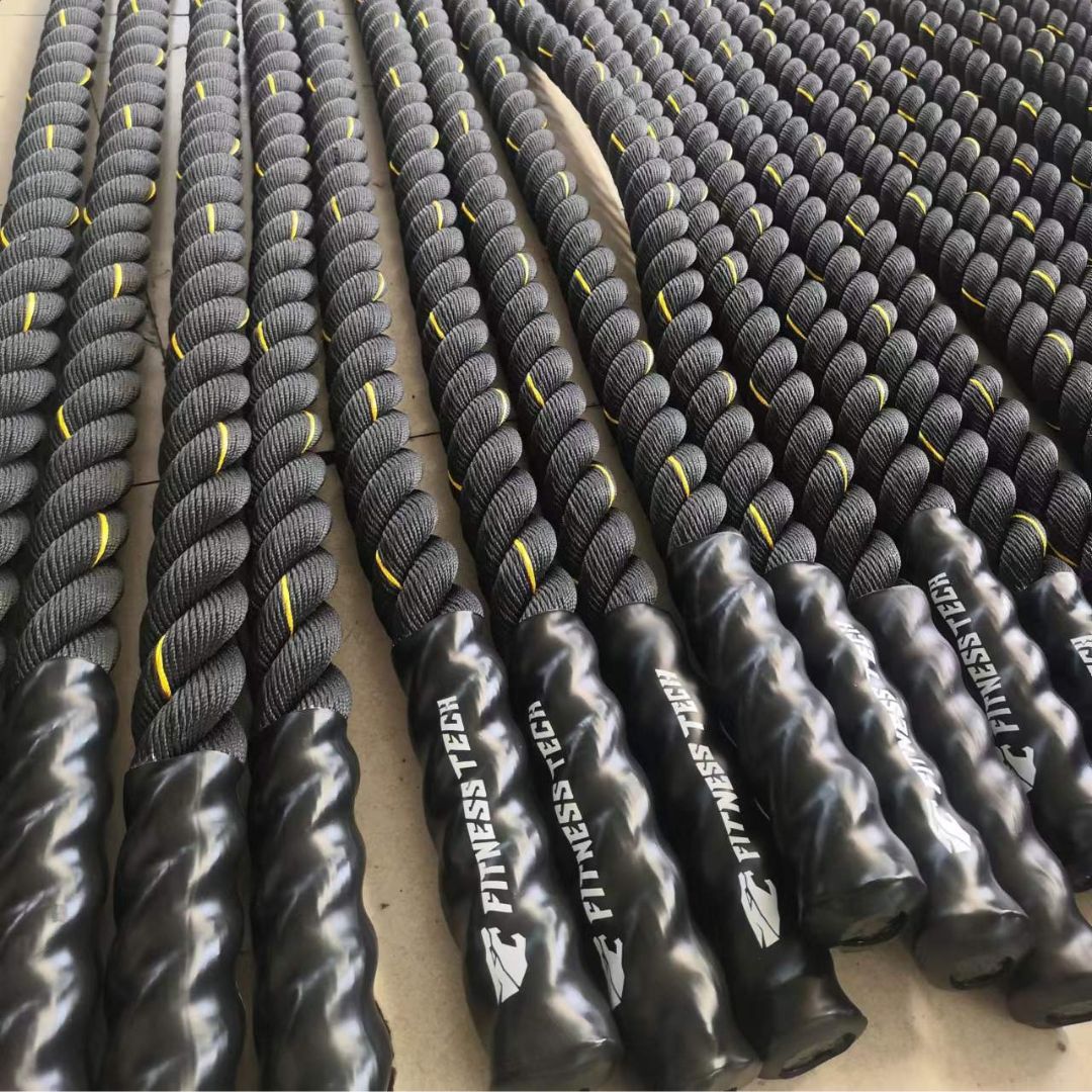 Cuerda Combate Crossfit 12Mx50MM Negra y Roja - Fitness Tech